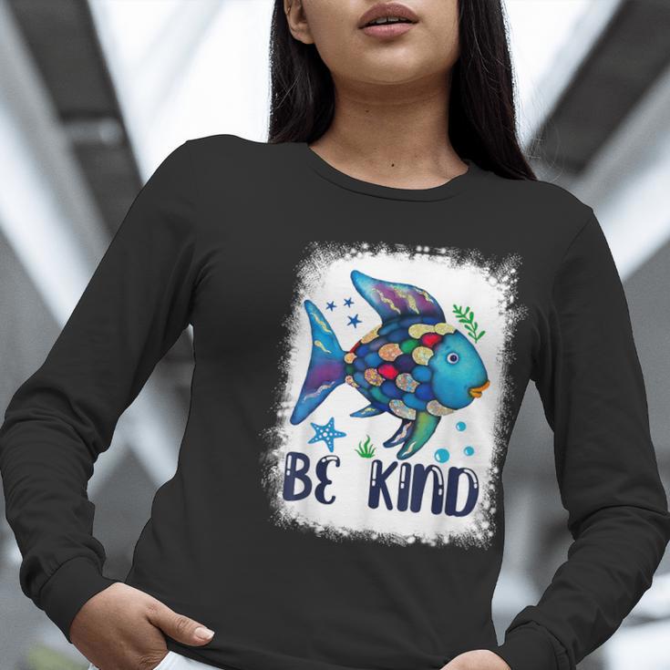 Be Kind Rainbow Fish Teacher Life Back To School Teaching Men Women Women Long Sleeve T-Shirt, funny gift