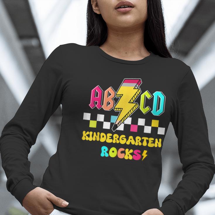 Kindergarten ABCD Rocks Teacher Student Back To School Women Long Sleeve T-Shirt, funny gift