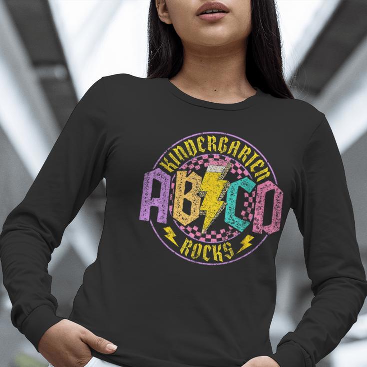 Kindergarten Rocks ABCD Back To School Rock Teacher Women Long Sleeve T-Shirt, funny gift Kindergarten Rocks ABCD Back To School Rock Teacher Women Long Sleeve T-Shirt, funny gift
