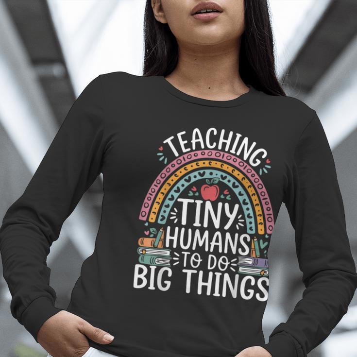 Kindergarten Teacher Tiny Humans Pre-School Teacher Women Long Sleeve T-Shirt, funny gift Kindergarten Teacher Tiny Humans Pre-School Teacher Women Long Sleeve T-Shirt, funny gift
