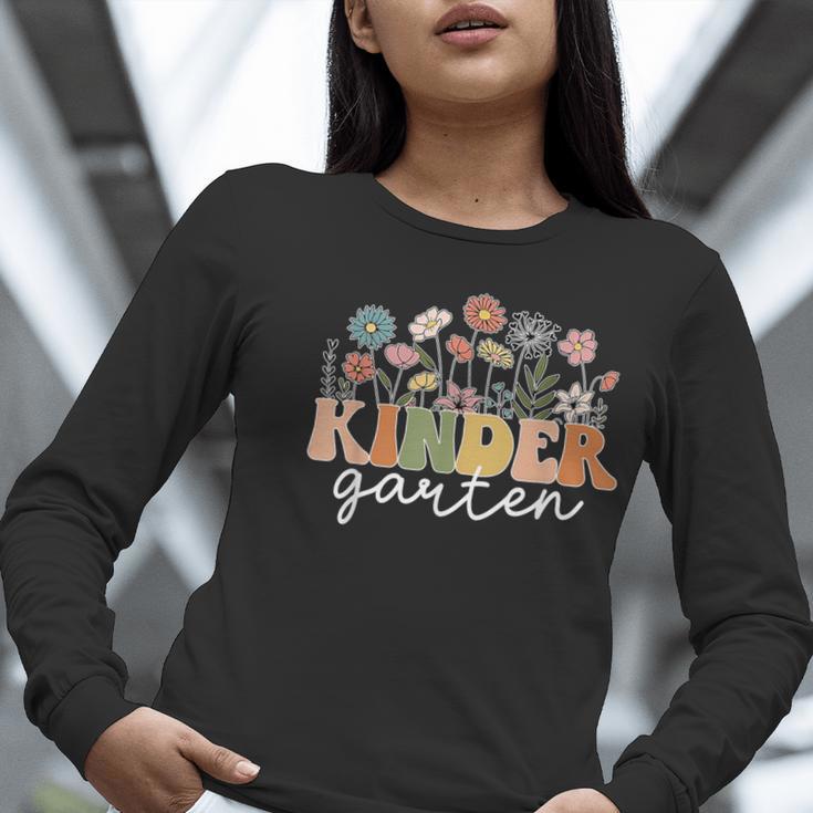 Kindergarten Teacher Wildflower Back To School Floral Outfit Men Women Women Long Sleeve T-Shirt, funny gift