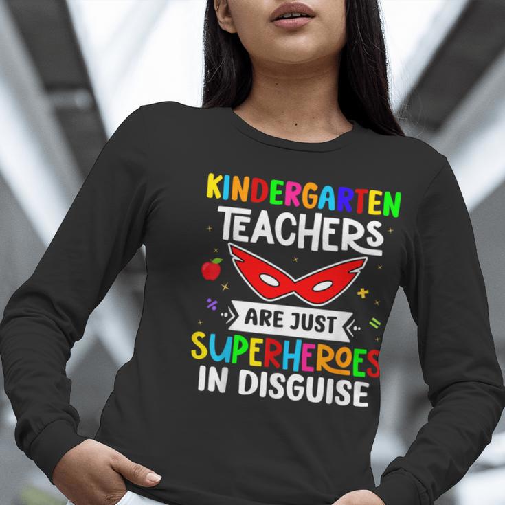 Kindergarten Teachers Are Just Superheroes In Disguise Women Long Sleeve T-Shirt, funny gift Kindergarten Teachers Are Just Superheroes In Disguise Women Long Sleeve T-Shirt, funny gift