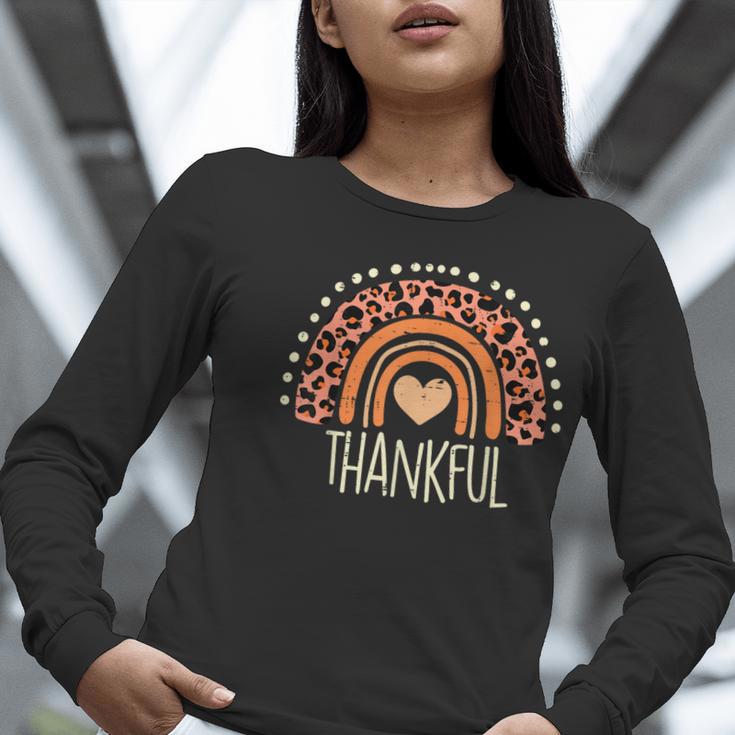 Leopard Rainbow Thankful Thanksgiving Teacher Women Kids Women Long Sleeve T-Shirt, funny gift Leopard Rainbow Thankful Thanksgiving Teacher Women Kids Women Long Sleeve T-Shirt, funny gift