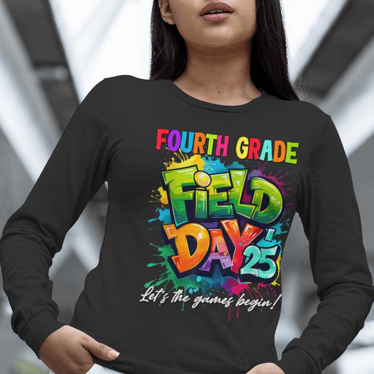 Let The Games Begin Fourth Grade Field Day 2025 Teacher Kid Women Long Sleeve T-Shirt, funny gift