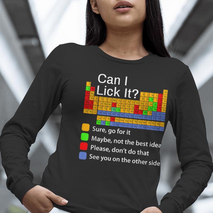 Can I Lick It Periodic Table Chemistry Teachers Women Long Sleeve T-Shirt, funny gift