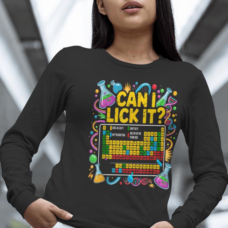 Can I Lick It Periodic Table Science Teacher Men Women Women Long Sleeve T-Shirt, Science Teacher Shirts, funny gift