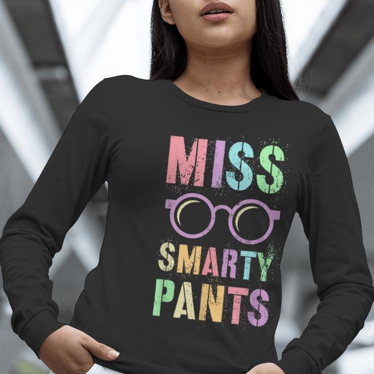 Little MISS SMARTY PANTS School Grad Teacher Last Day Women Long Sleeve T-Shirt, funny gift