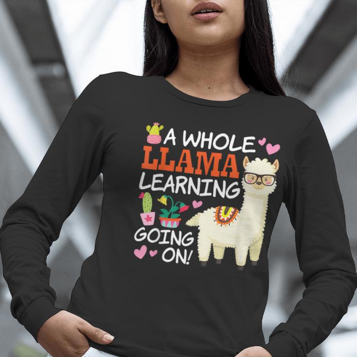 Llama Learning T Shirt Teachers Students Alpaca Lovers Women Long Sleeve T-Shirt, funny gift Llama Learning T Shirt Teachers Students Alpaca Lovers Women Long Sleeve T-Shirt, funny gift