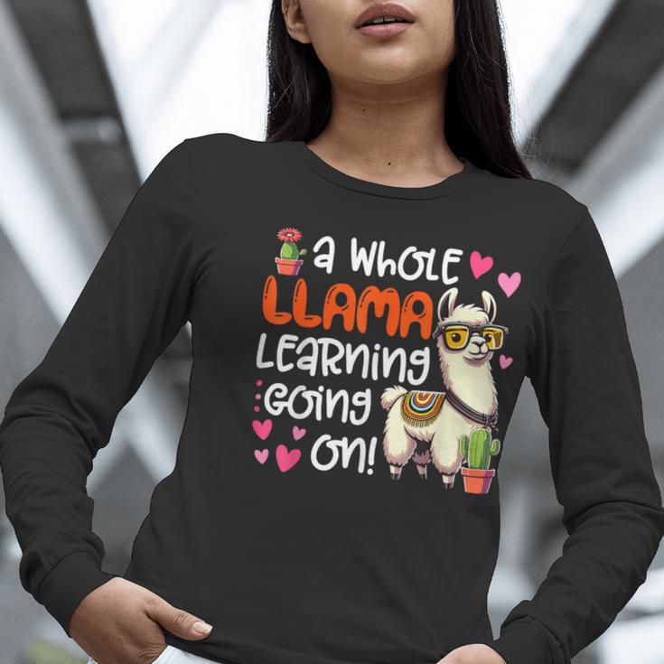 Llama Learning Teachers Students Alpaca Lover Back To School Women Long Sleeve T-Shirt, funny gift Llama Learning Teachers Students Alpaca Lover Back To School Women Long Sleeve T-Shirt, funny gift