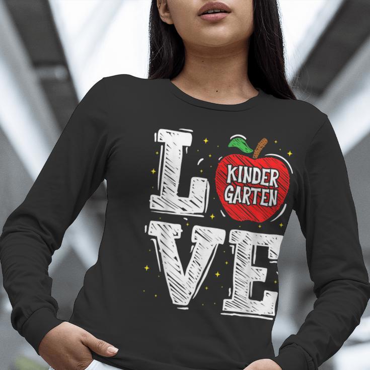 LOVE Kindergarten Teacher Student School Apple Women Long Sleeve T-Shirt, funny gift LOVE Kindergarten Teacher Student School Apple Women Long Sleeve T-Shirt, funny gift