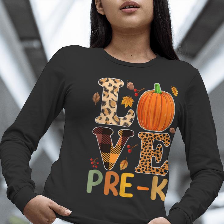 Love Pre-k Teacher Shirts Autumn Fall Pumpkin Fall Leopard Women Long Sleeve T-Shirt, funny gift Love Pre-k Teacher Shirts Autumn Fall Pumpkin Fall Leopard Women Long Sleeve T-Shirt, funny gift