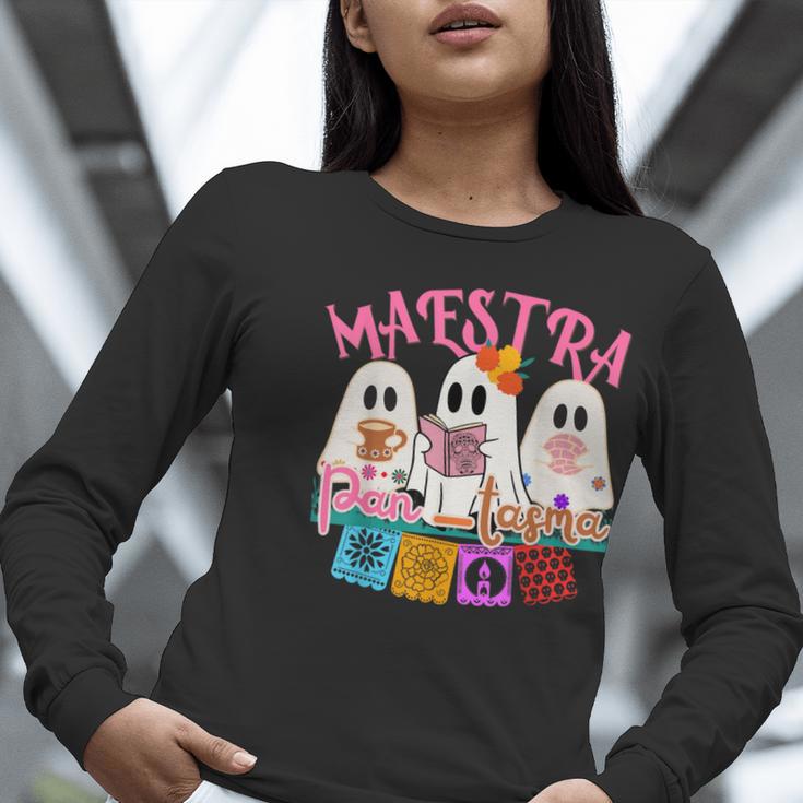 Maestra Pantasmas Conchas Teacher Mexican Halloween Women Long Sleeve T-Shirt, funny gift Maestra Pantasmas Conchas Teacher Mexican Halloween Women Long Sleeve T-Shirt, funny gift