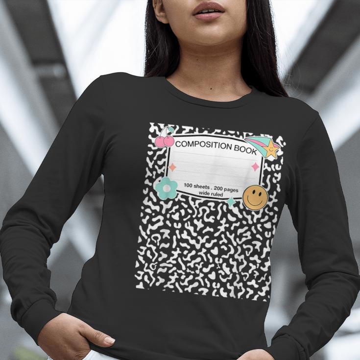 Matching Group Halloween Teacher Composition Book Notebook Women Long Sleeve T-Shirt, funny gift