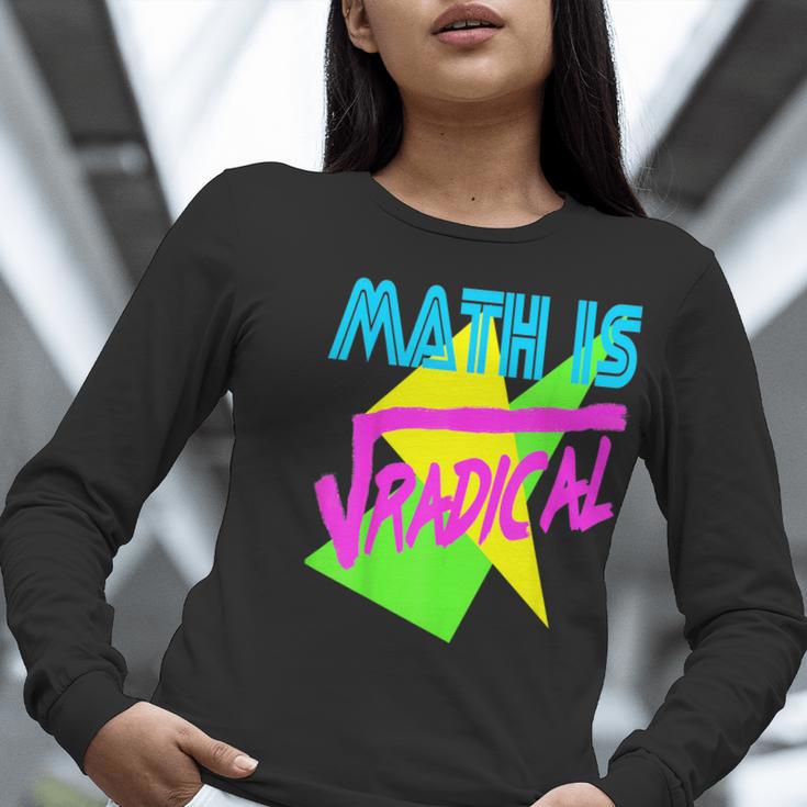 Math Is Radical Retro 80s Vintage Algebra Teacher Women Long Sleeve T-Shirt, funny gift