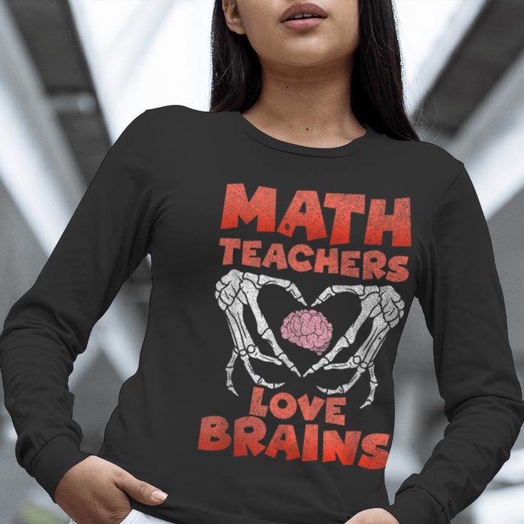 Math Teachers Love Brains Scary Halloween Men Women Women Long Sleeve T-Shirt, funny gift Math Teachers Love Brains Scary Halloween Men Women Women Long Sleeve T-Shirt, funny gift
