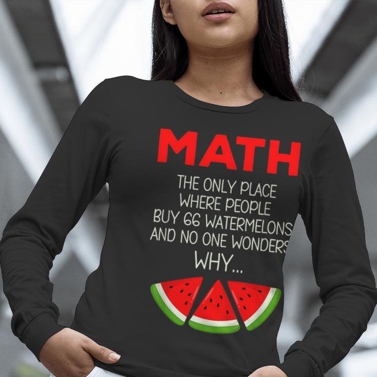 Math Watermelon Calculation Joke Teacher Student Women Long Sleeve T-Shirt, funny gift Math Watermelon Calculation Joke Teacher Student Women Long Sleeve T-Shirt, funny gift