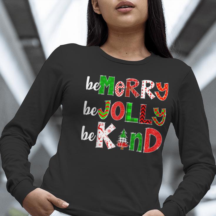 Be Merry Be Jolly Be Kind Merry Christmas Teacher Xmas Pjs Women Long Sleeve T-Shirt, funny gift Be Merry Be Jolly Be Kind Merry Christmas Teacher Xmas Pjs Women Long Sleeve T-Shirt, funny gift