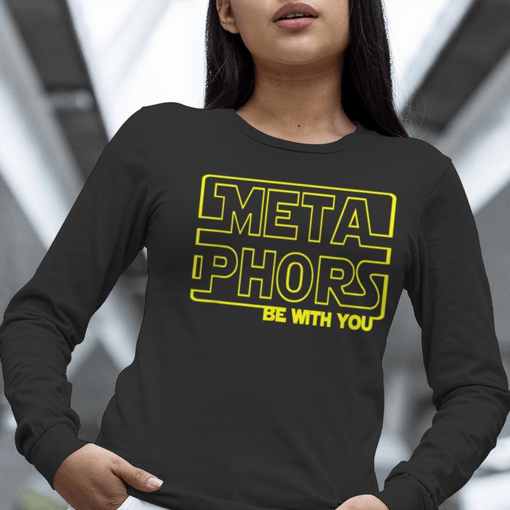Metaphors Be With You English Teacher Shirts T-Shirt Women Long Sleeve T-Shirt, English Teacher Shirts, funny gift