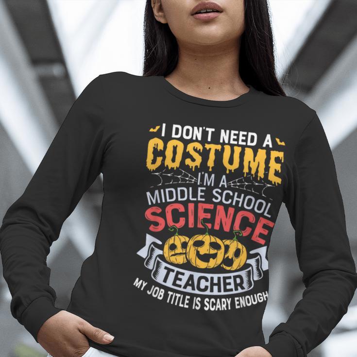 Middle School Science Teacher Halloween Costume For Men Women Women Long Sleeve T-Shirt, Science Teacher Shirts, funny gift