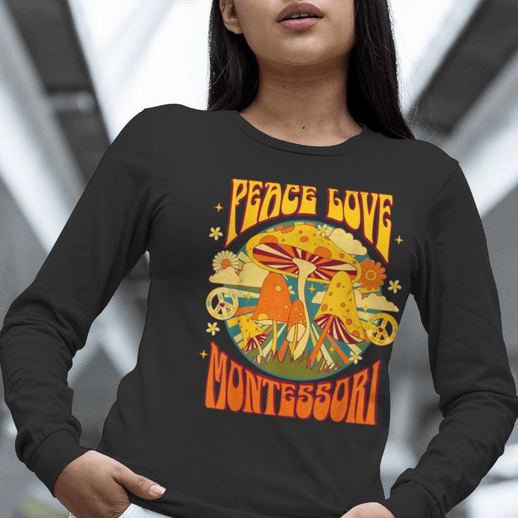 Montessori School Montessori Teacher Peace Love Montessori For Men Women Women Long Sleeve T-Shirt, funny gift