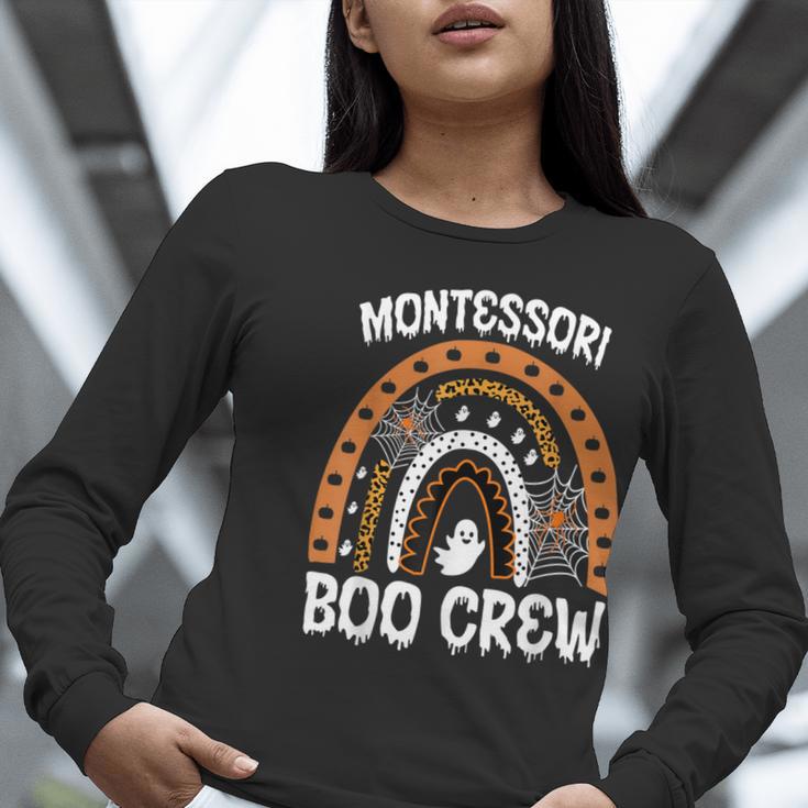 Montessori Teacher Halloween Boo Rainbow Leopard Halloween Women Long Sleeve T-Shirt, funny gift Montessori Teacher Halloween Boo Rainbow Leopard Halloween Women Long Sleeve T-Shirt, funny gift