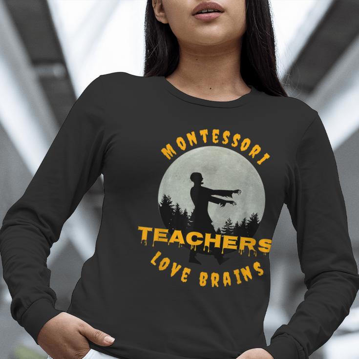 Montessori Teachers Love Brains Halloween Novelty Men Women Women Long Sleeve T-Shirt, funny gift Montessori Teachers Love Brains Halloween Novelty Men Women Women Long Sleeve T-Shirt, funny gift