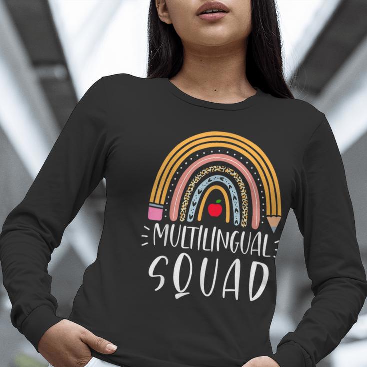 Multilingual Squad Multilingual Teacher Appreciation Kids Women Long Sleeve T-Shirt, funny gift Multilingual Squad Multilingual Teacher Appreciation Kids Women Long Sleeve T-Shirt, funny gift