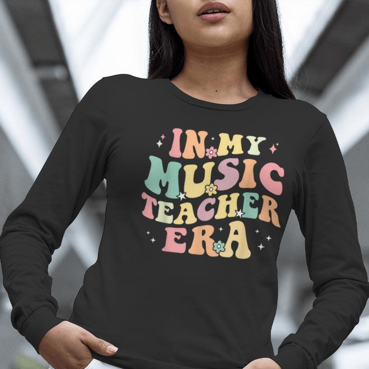 In My Music Teacher Era Retro Back To School Musician Band Men Women Women Long Sleeve T-Shirt, funny gift