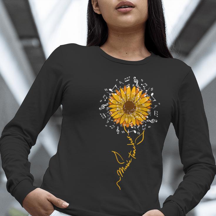 Music Teacher Shirt Sunflower Music Notes Musician Singer Women Long Sleeve T-Shirt, funny gift Music Teacher Shirt Sunflower Music Notes Musician Singer Women Long Sleeve T-Shirt, funny gift