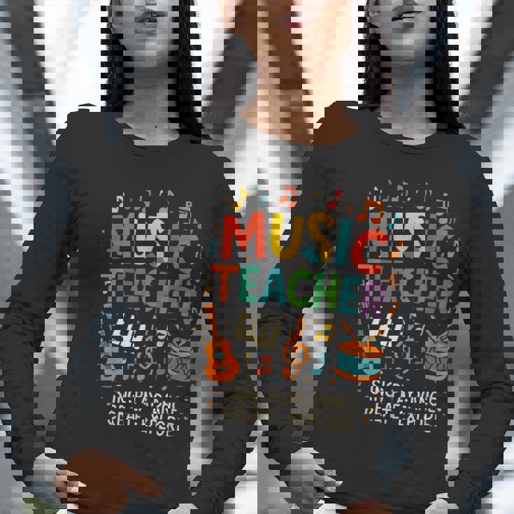 Music Teacher Music Sing Play Dance Choir Piano Women Long Sleeve T-Shirt, funny gift