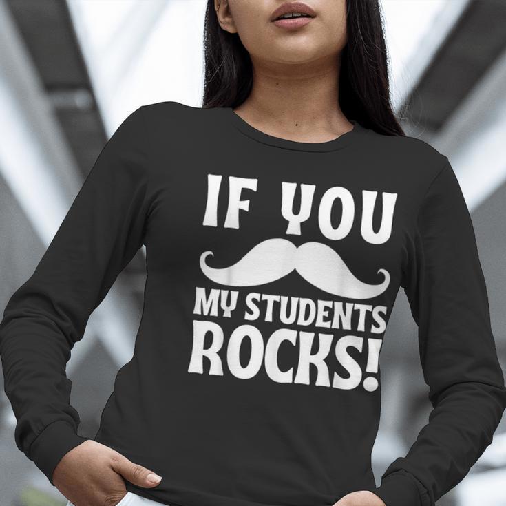 If You Mustache My Students Rock Teacher Mustache Women Long Sleeve T-Shirt, funny gift If You Mustache My Students Rock Teacher Mustache Women Long Sleeve T-Shirt, funny gift