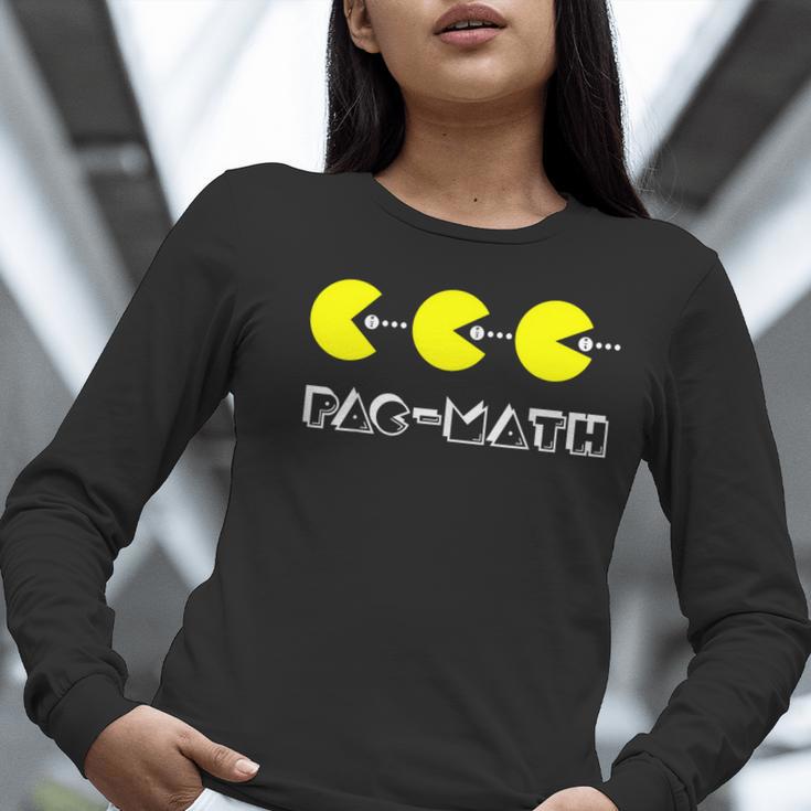 Nerdy Pac-Math Nom Retro Game Precalculus Math Teacher Women Long Sleeve T-Shirt, funny gift Nerdy Pac-Math Nom Retro Game Precalculus Math Teacher Women Long Sleeve T-Shirt, funny gift