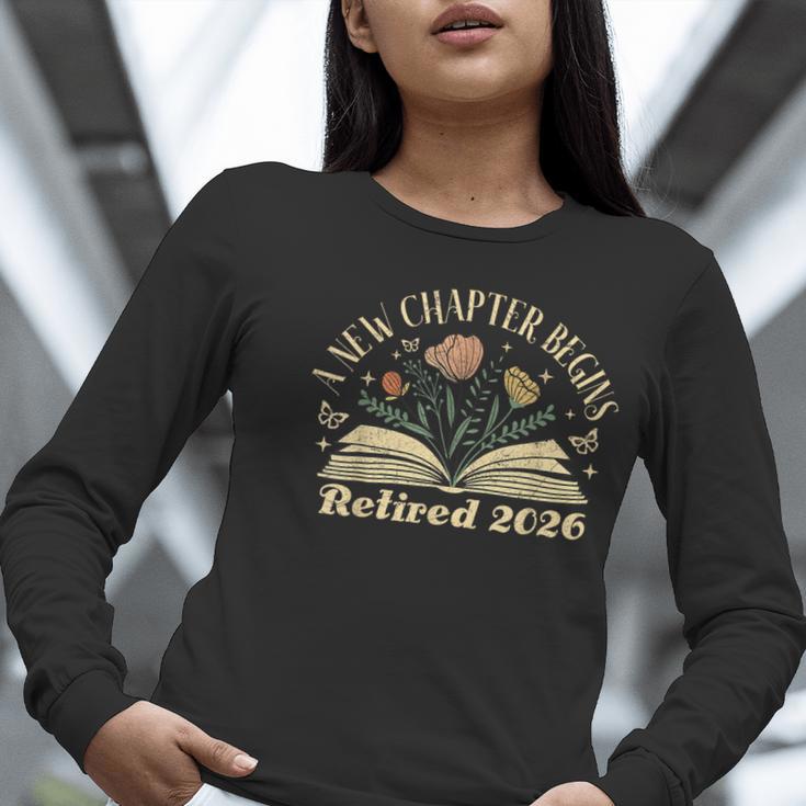 A New Chapter Begins Retired 2026 Teacher Retirement Women Long Sleeve T-Shirt, funny gift A New Chapter Begins Retired 2026 Teacher Retirement Women Long Sleeve T-Shirt, funny gift