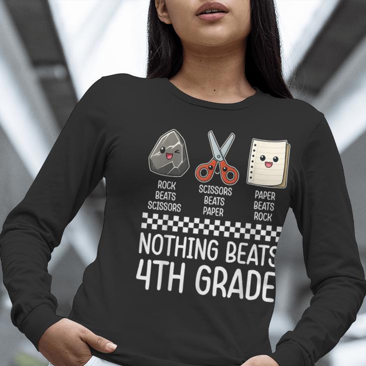 Nothing Beats 4th Grade Back To School Kids Teachers Women Long Sleeve T-Shirt, funny gift