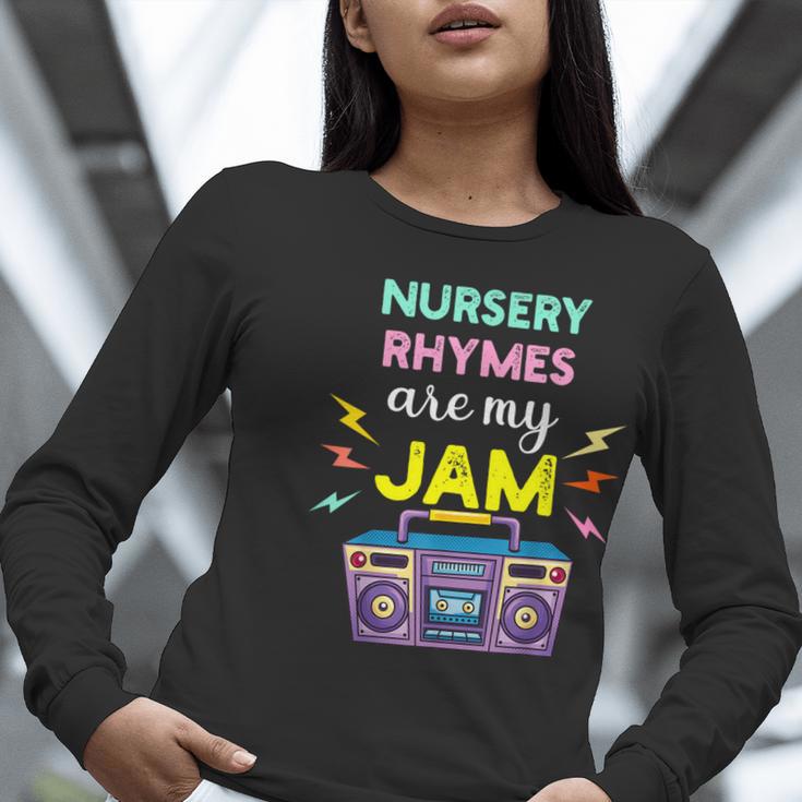 Nursery Rhymes Are My Jam 80s Retro Teachers & Students Kids Women Long Sleeve T-Shirt, funny gift Nursery Rhymes Are My Jam 80s Retro Teachers & Students Kids Women Long Sleeve T-Shirt, funny gift