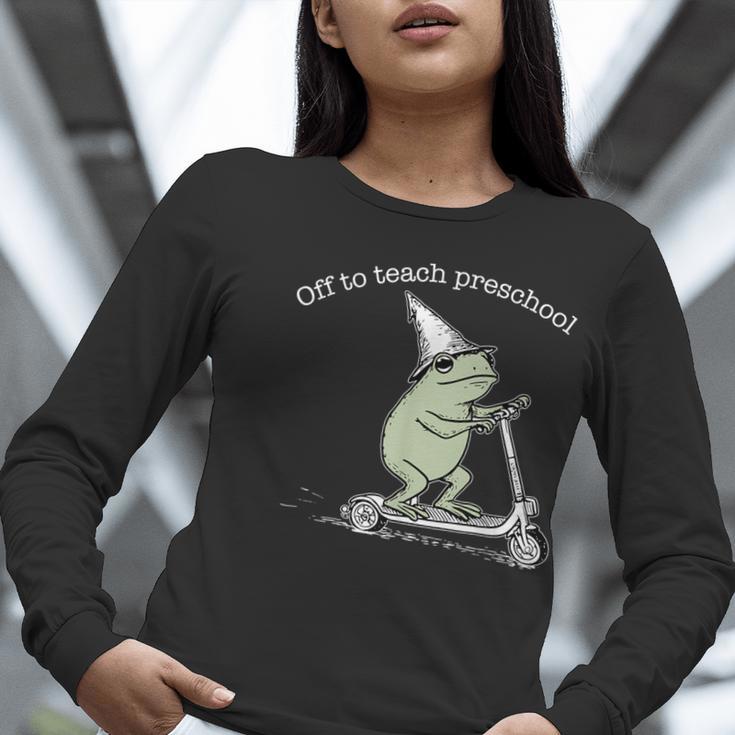 Off To Teach Preschool Pre-K Teacher Back To School Frog Women Long Sleeve T-Shirt, funny gift Off To Teach Preschool Pre-K Teacher Back To School Frog Women Long Sleeve T-Shirt, funny gift