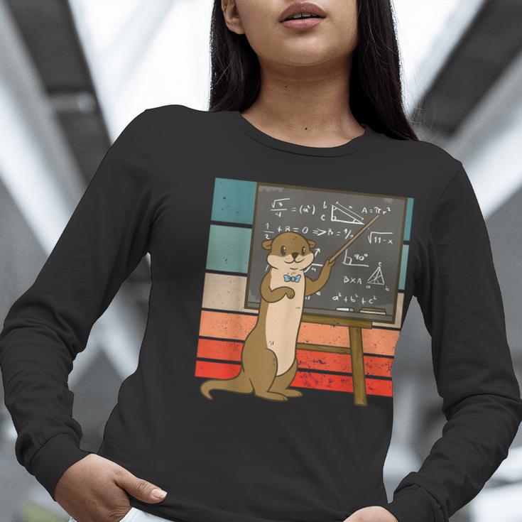 Otter Professor Teacher Teaching Maths Mathematics Women Long Sleeve T-Shirt, funny gift Otter Professor Teacher Teaching Maths Mathematics Women Long Sleeve T-Shirt, funny gift