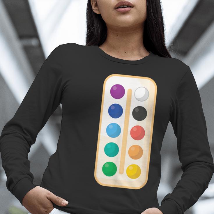 Paint Palette ArtSet Halloween Costume For Teachers Students For Men Women Kids Women Long Sleeve T-Shirt, funny gift