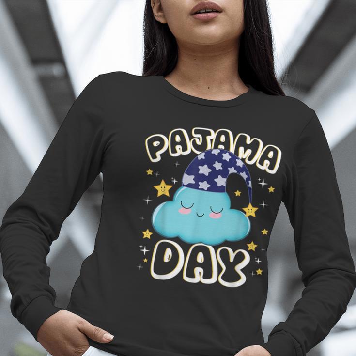 Pajama Day School Spirit Week Fun Cloud Teacher Student Women Long Sleeve T-Shirt, funny gift