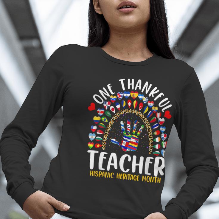 Hispanic Heritage Month One Thankful Teacher Rainbow Women Long Sleeve T-Shirt, funny gift Hispanic Heritage Month One Thankful Teacher Rainbow Women Long Sleeve T-Shirt, funny gift