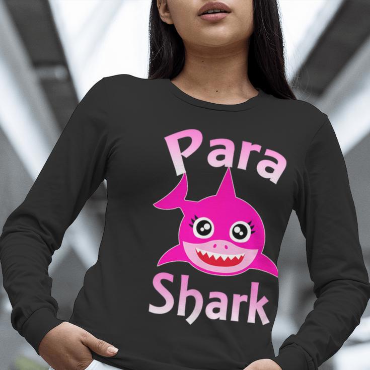 Para Shark Paraprofessional Female Teacher Women Long Sleeve T-Shirt, funny gift Para Shark Paraprofessional Female Teacher Women Long Sleeve T-Shirt, funny gift