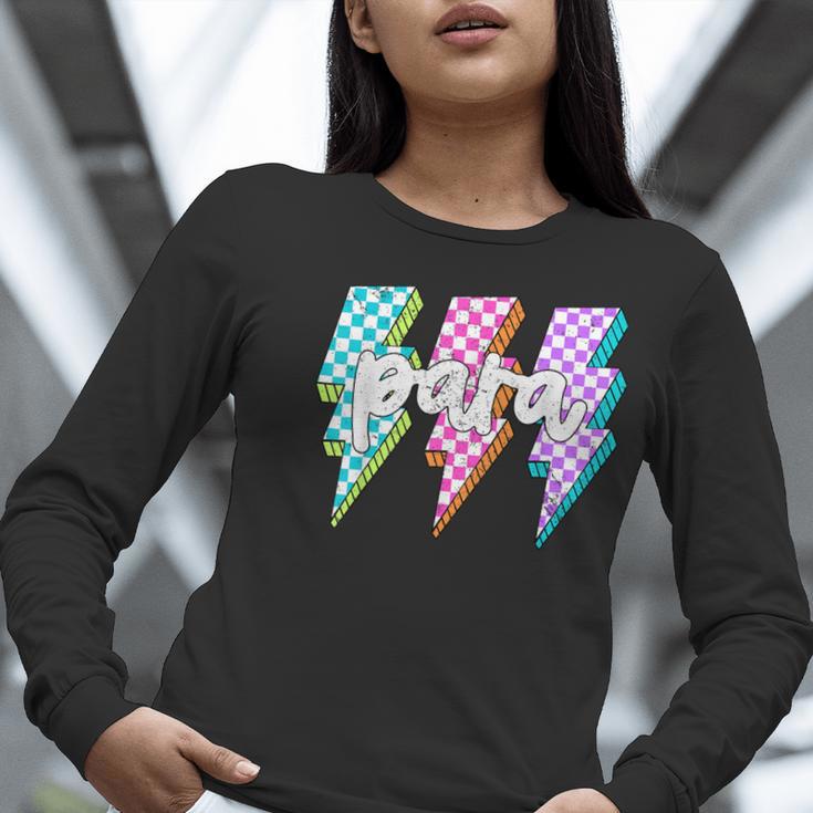 Para Squad Paraprofessional Teacher Lightning Bolt Women Long Sleeve T-Shirt, funny gift Para Squad Paraprofessional Teacher Lightning Bolt Women Long Sleeve T-Shirt, funny gift