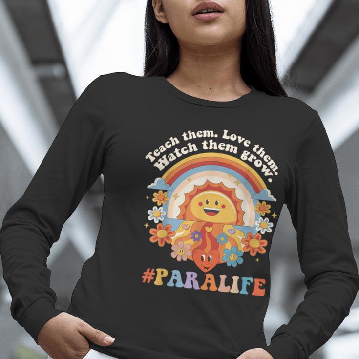 Paraprofessional Para Life Sun Flower Teacher Back To School Women Long Sleeve T-Shirt, funny gift
