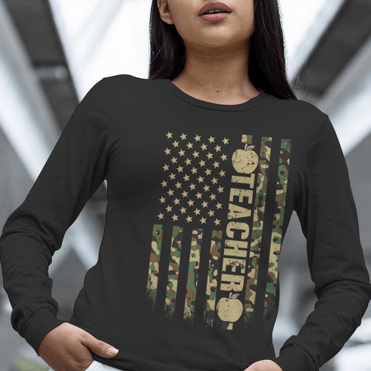 Patriotic Teacher American Flag Camouflage 4th Of July Camo Women Long Sleeve T-Shirt, funny gift Patriotic Teacher American Flag Camouflage 4th Of July Camo Women Long Sleeve T-Shirt, funny gift