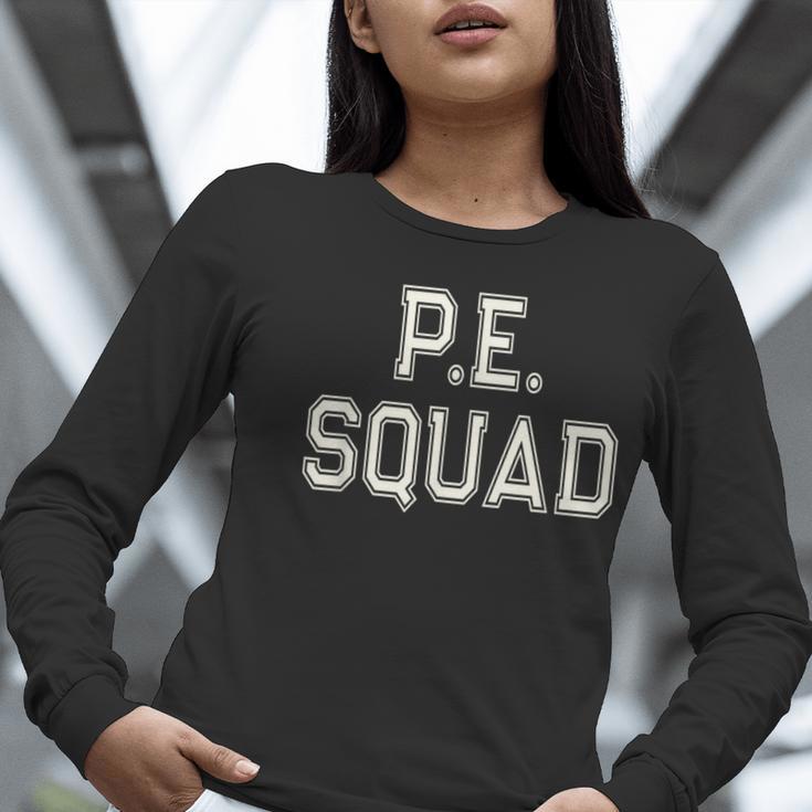 PE SQUAD Physical Education PE Teacher Team Kids Gym Crew Women Long Sleeve T-Shirt, Pe Teacher Shirts, funny gift