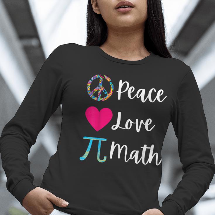 Peace Love Math Maths Teacher Pi Symbol Men Women Women Long Sleeve T-Shirt, funny gift