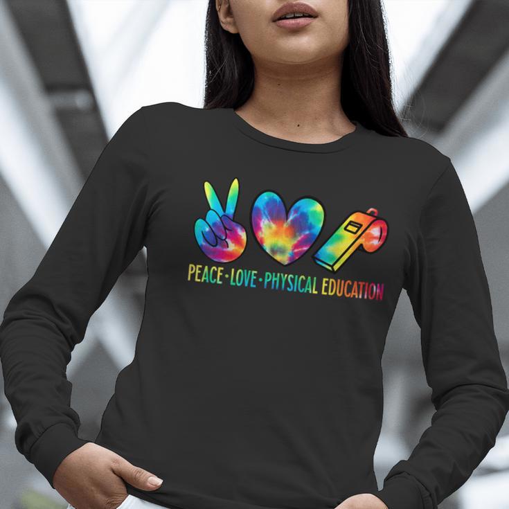 Peace Love Physical Education Tie Dye Sports PE Teacher Women Long Sleeve T-Shirt, Pe Teacher Shirts, funny gift Peace Love Physical Education Tie Dye Sports PE Teacher Women Long Sleeve T-Shirt, Pe Teacher Shirts, funny gift