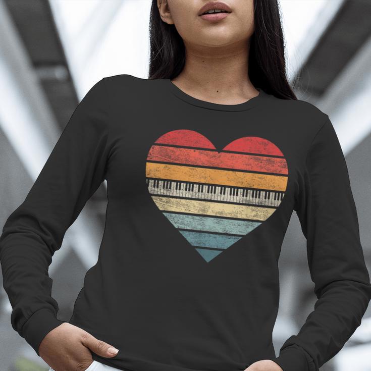 Pianist Retro Sunset Piano Keyboard Player Teacher Women Long Sleeve T-Shirt, funny gift Pianist Retro Sunset Piano Keyboard Player Teacher Women Long Sleeve T-Shirt, funny gift