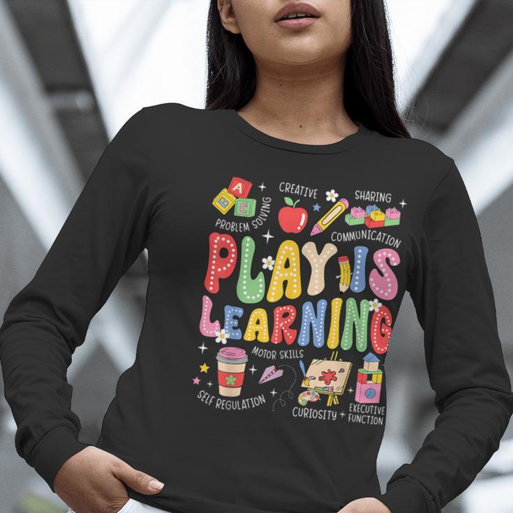 Play Is Learning Teacher First Day Of School Back To School Women Long Sleeve T-Shirt, funny gift