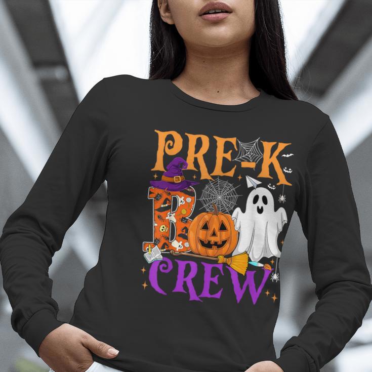 Pre-K Boo Crew Teacher Student Halloween Costume Women Long Sleeve T-Shirt, funny gift